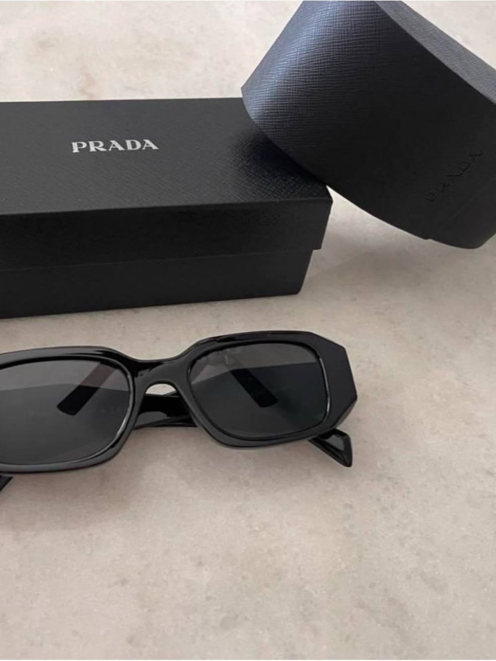 Prada Black Oversized Rectangular Women’s Sunglasses
